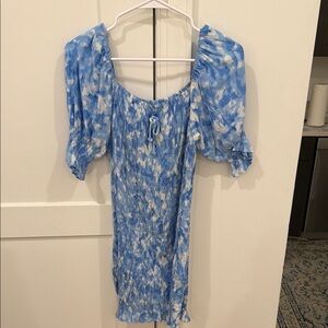 Blue and White Floral Dress